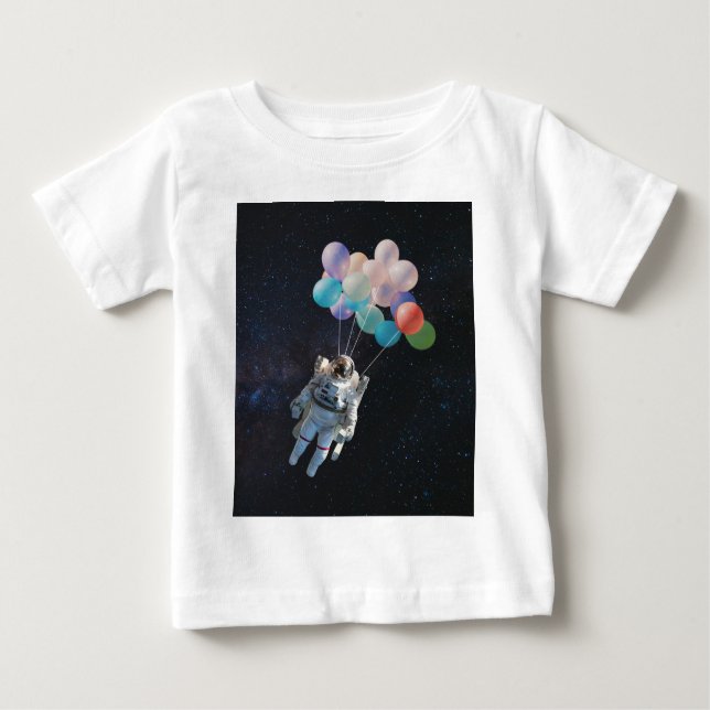 T-shirt Pour Bébé Astronaute Stars & Space Colorful Balloons (Devant)