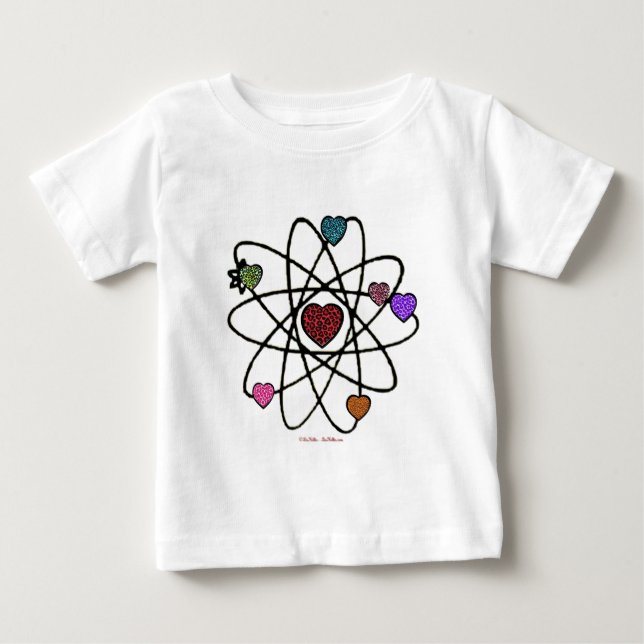 T-shirt Pour Bébé Atomic Saint-Valentin Cœurs Imprimés Léopard (Devant)