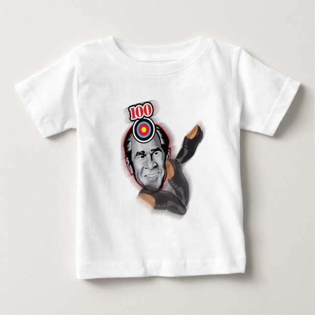 T-shirt Pour Bébé Attaque de la chaussure @ George Bush de (Devant)