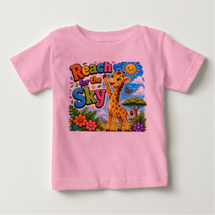 T-shirt Pour Bébé Atteindre pour le ciel Conception de girafe de d