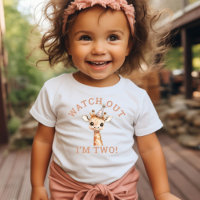 Attention Je Suis Deux Toddler Girafe Mignon
