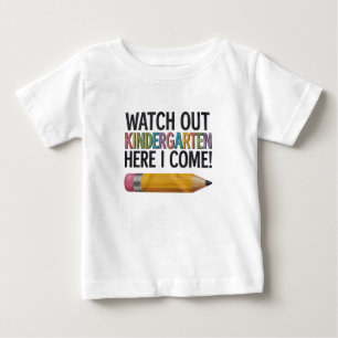 T-shirt Pour Bébé Attention maternelle me voici Retour à l'école 