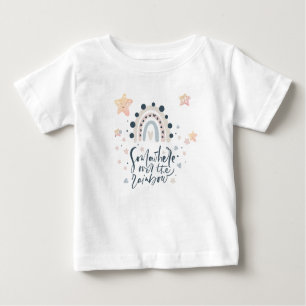 T-shirt Pour Bébé Au-Dessus De L'Aquarelle Arc-En-Ciel Étoiles Arc-E