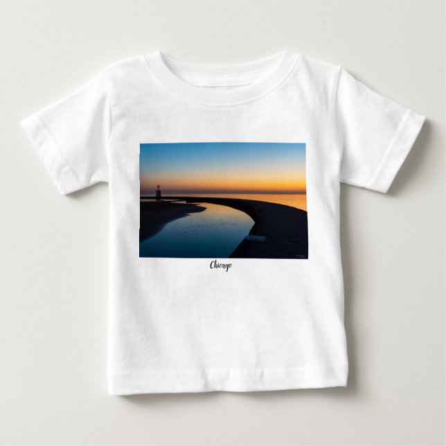 T-shirt Pour Bébé Aube du phare de North Chicago (Devant)
