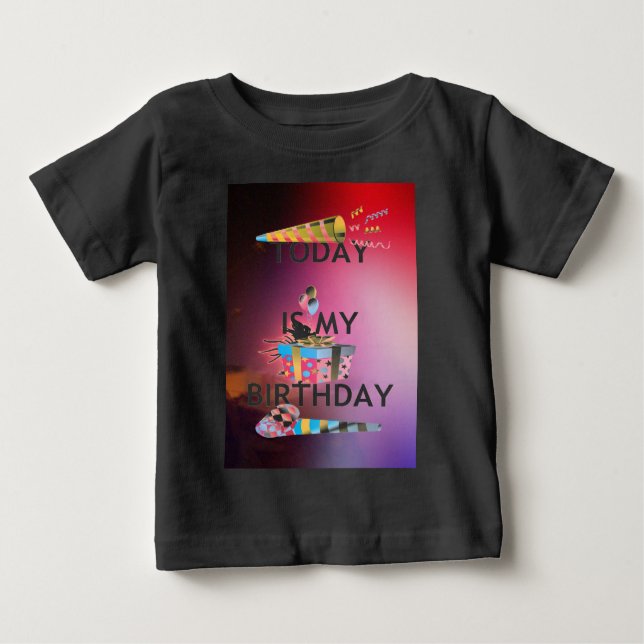 T-shirt Pour Bébé Aujourd'hui est mon art d'anniversaire (Devant)
