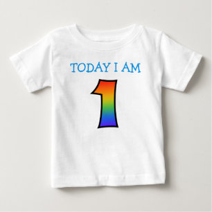 T-shirt Pour Bébé "AUJOURD'HUI J'AI 1ans avec le gradient