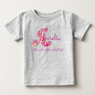 T-shirt Pour Bébé Aurelia girls nom & sens Un monogramme chemise