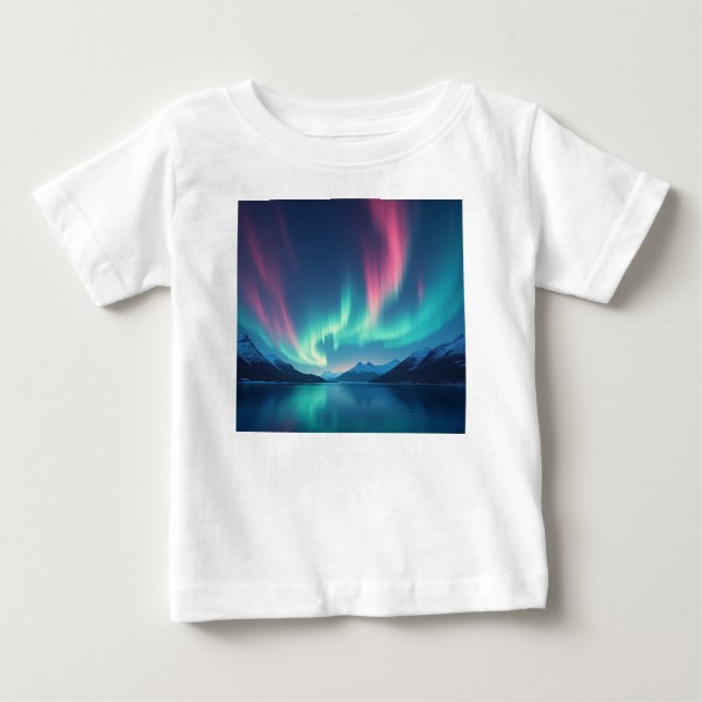 T-shirt Pour Bébé Aurora islandais (Devant)