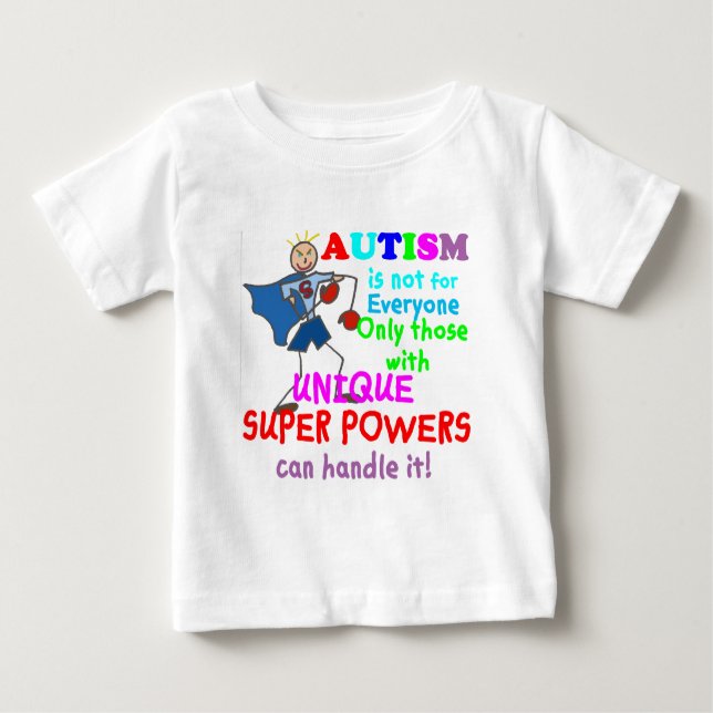 T-shirt Pour Bébé Autisme unique de super pouvoir (Devant)