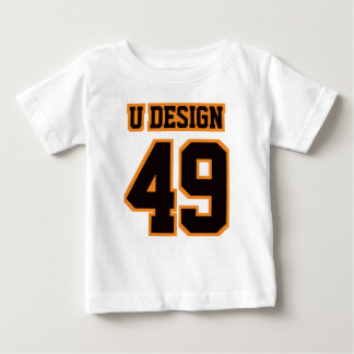 T-shirt Pour Bébé Avant BLANC BLACK ORANGE Football Col Col Col Col