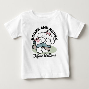 T-shirt Pour Bébé Avant le coucher avec ma chienne - Livre et Amoure