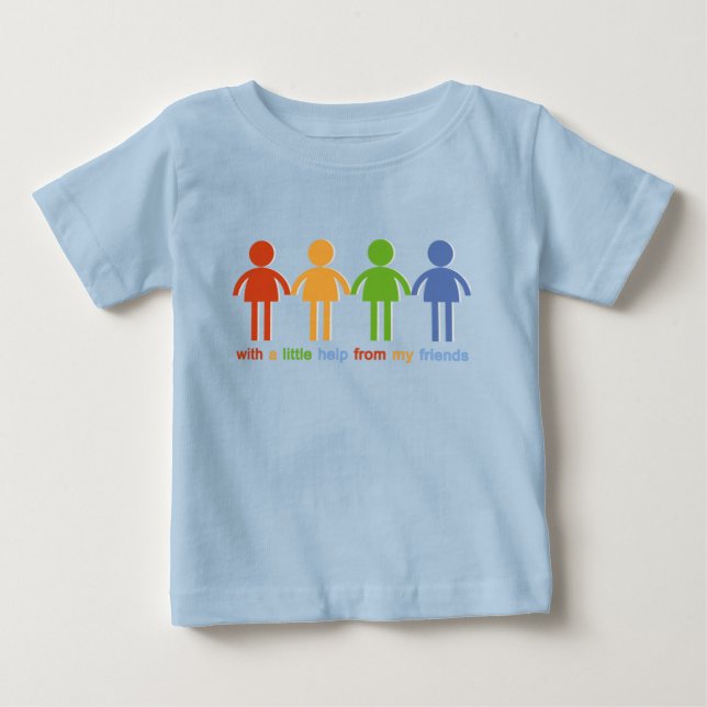 T-shirt Pour Bébé Avec A peu d'aide de mes amis (Devant)