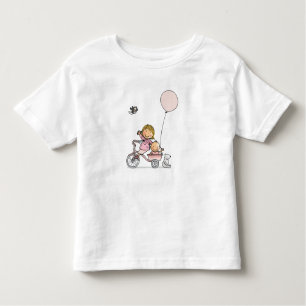 T-shirt pour bébé avec des enfants à trois roues