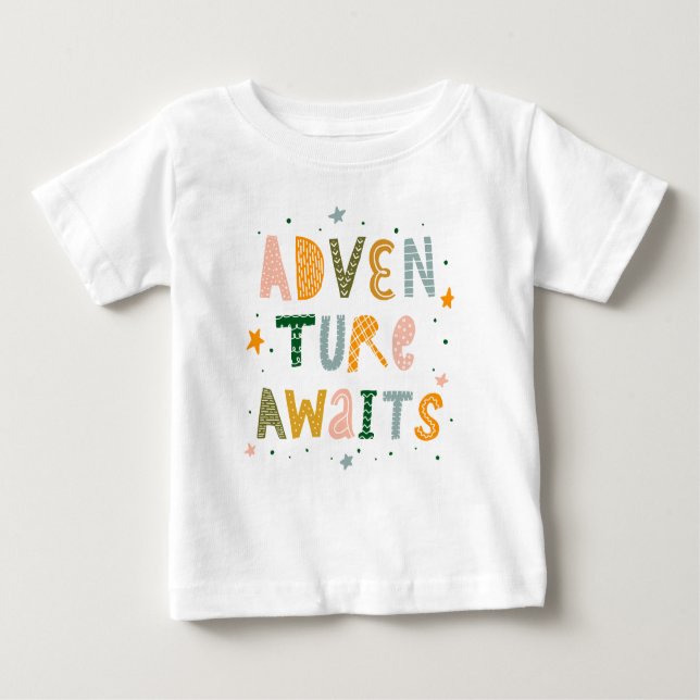 T-shirt Pour Bébé Aventure Attend (Devant)