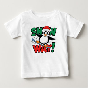T-shirt Pour Bébé Aventure de pingouin de Noël d'hiver dans une merv