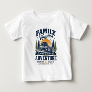 T-shirt Pour Bébé Aventure de vacances en famille Conception de road