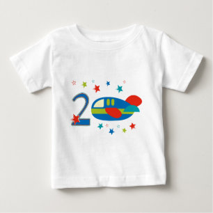 T-shirt Pour Bébé Avion 2e anniversaire