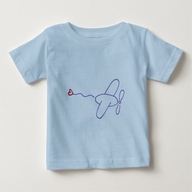 T-shirt Pour Bébé Avion avec coeur (Devant)