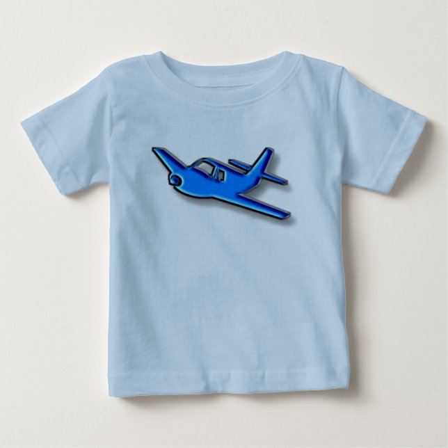 T-shirt Pour Bébé avion bleu (Devant)