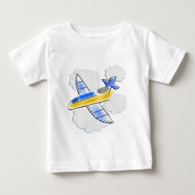 T-shirt Pour Bébé Avion dans les nuages (Devant)