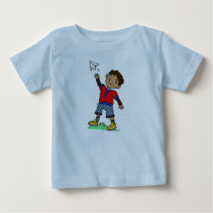 T-shirt Pour Bébé Avion en papier volant