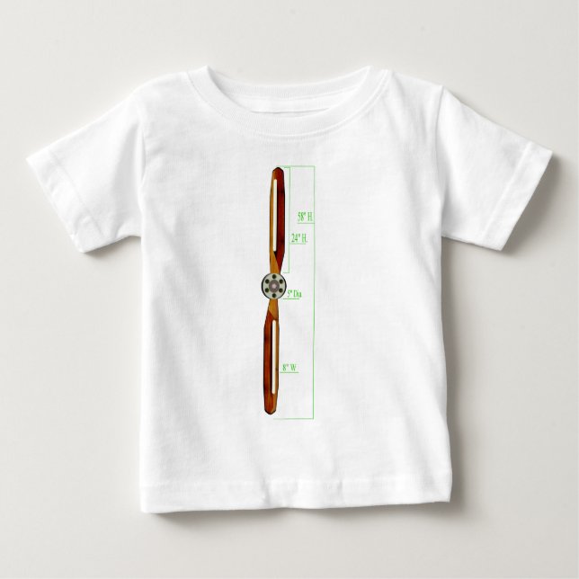 T-shirt Pour Bébé Avion schématique d'appui vertical de propulseur (Devant)