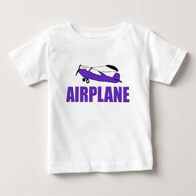 T-shirt Pour Bébé Avion Violet (Devant)