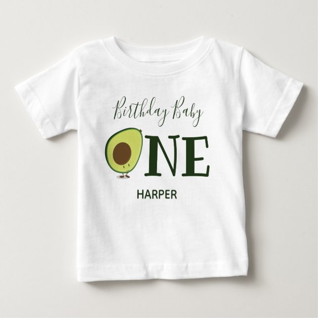 T-shirt Pour Bébé Avocado 1er premier anniversaire (Devant)