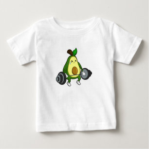 T-shirt Pour Bébé Avocado à Fitness avec Barbell