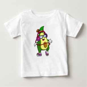 T-shirt Pour Bébé Avocado à musique avec casque