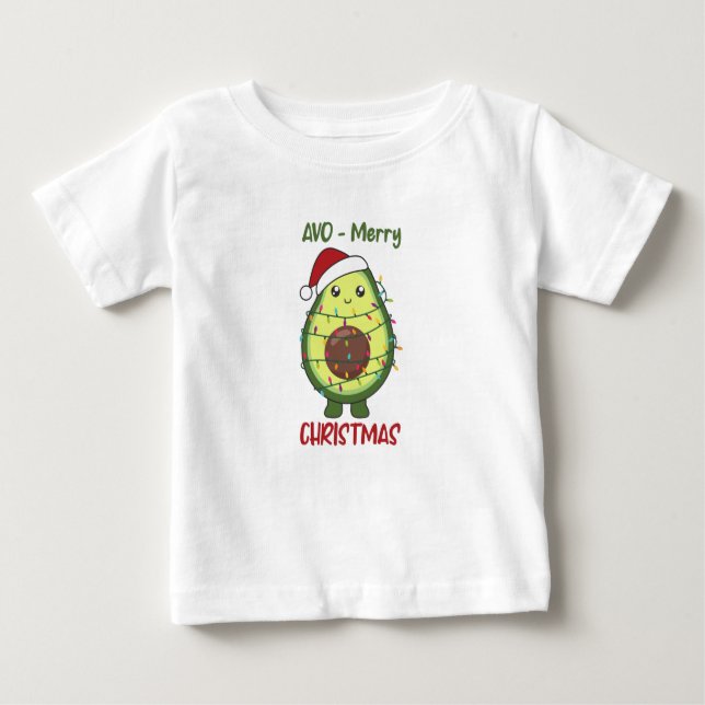 T-shirt Pour Bébé Avocado illuminations de Noël Amusant Avocados Adu (Devant)