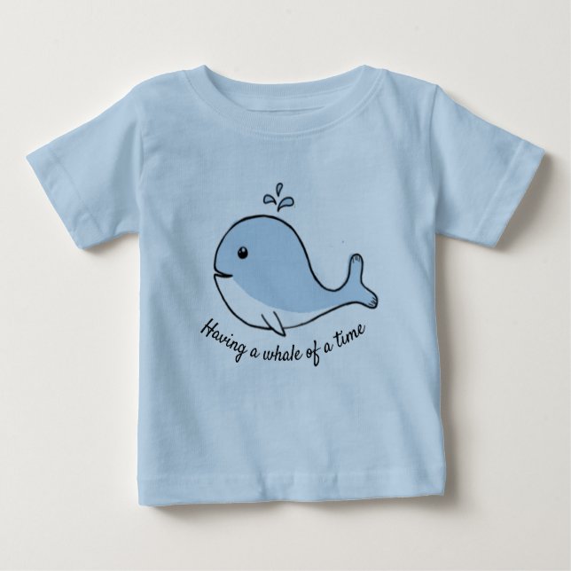 T-shirt Pour Bébé Avoir une baleine d'un temps bleu (Devant)