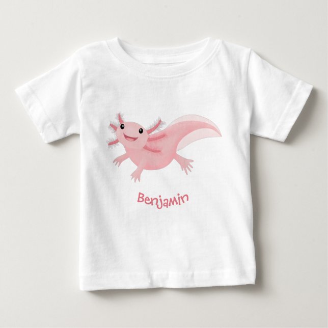 T-shirt Pour Bébé axolotl rose pâle (Devant)