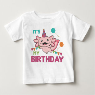 T-shirt Pour Bébé Axolotl veut c'est mon anniversaire mignon Axolotl