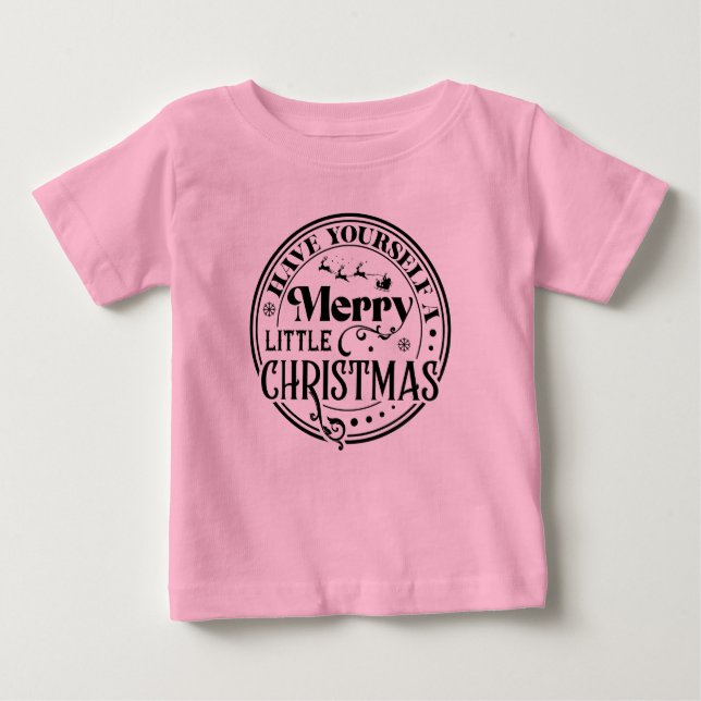 T-shirt Pour Bébé Ayez un joyeux petit Noël (Devant)