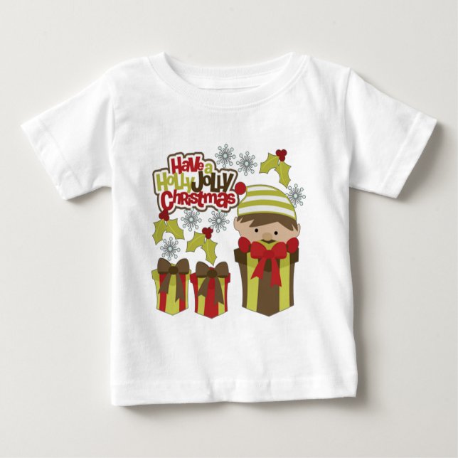 T-shirt Pour Bébé Ayez Un Noël Holly Jolly (Devant)