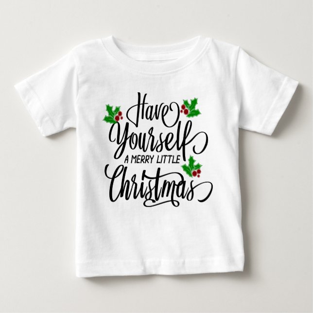 T-shirt Pour Bébé Ayez-vous un joyeux petit Noël (Devant)