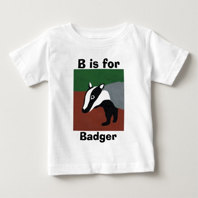 T-shirt Pour Bébé B pour le blaireau (Devant)