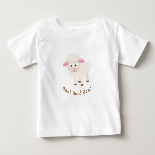 T-shirt Pour Bébé Baa ! Baa ! Baa ! Joli petit agneau (Devant)