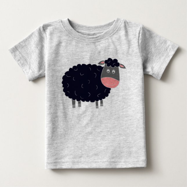 T-shirt Pour Bébé Baa Baa Black Sheep (Devant)