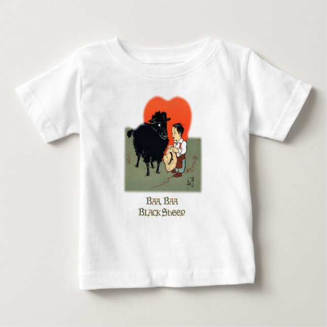T-shirt Pour Bébé BAA BAA BLACK SHEEP - Nourrissons rimes pour jeune (Devant)