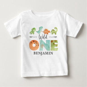 T-shirt Pour Bébé Bab d'anniversaire de premier dinosaure de SAUVAGE