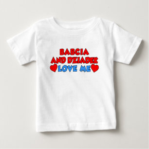 T-shirt Pour Bébé Babcia et Dziadek m'aiment