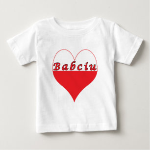 T-shirt Pour Bébé Babciu Coeur polonais