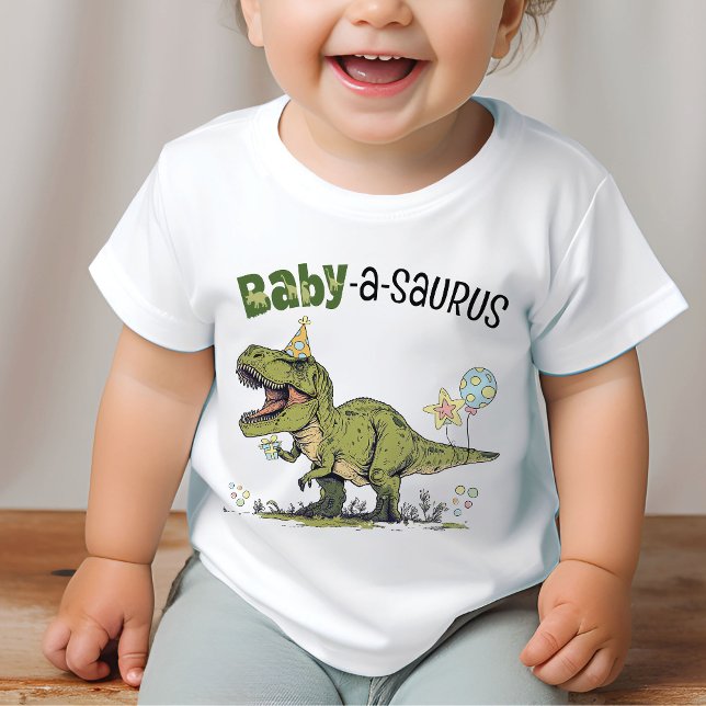 T-shirt Pour Bébé Baby-a-saurus Dinosaur Thème Anniversaire de enfan (Cute funny baby-a-saurus t-rex dinosaur theme kids birthday party matching family members t-shirt)