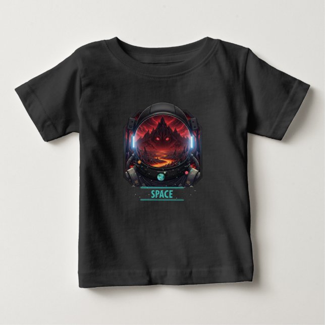 T-shirt Pour Bébé Baby Astronaut Space Mystery Red Planet Graphic (Devant)