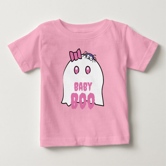 T-shirt Pour Bébé Baby Boo Girl Adorable Halloween Ghost Famille (Devant)