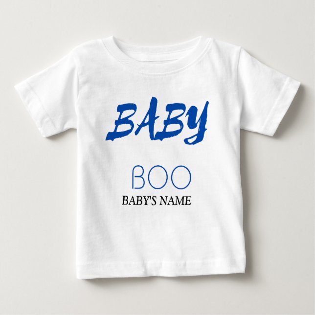 T-shirt Pour Bébé Baby Boo Nom personnalisable Confortable Conceptio (Devant)