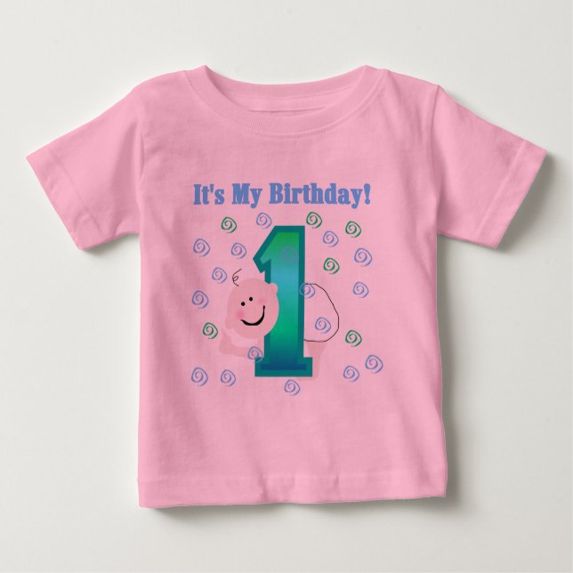 T-shirt Pour Bébé Baby Boy C'est mon 1er anniversaire (Devant)
