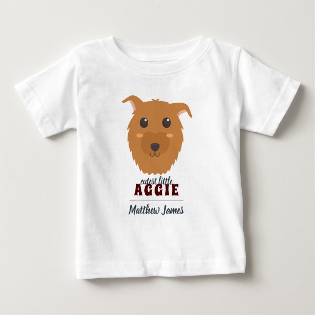 T-shirt Pour Bébé Baby Boy Chien Maroon (Devant)